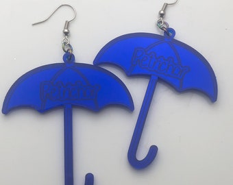 Petrichor Bluee Mirror Acrlyic  Dangle Earrings