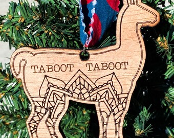 Taboot Taboot  Llama Lasered Wooden Ornament