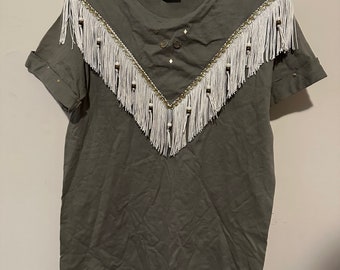 Vintage Hazelwoods Southwestern Fringe shirt