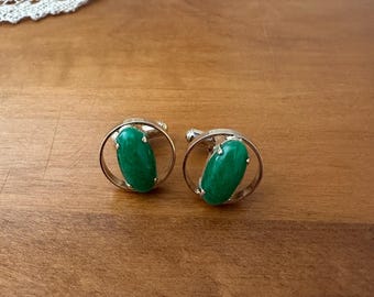 Jade Cobochan cufflinks