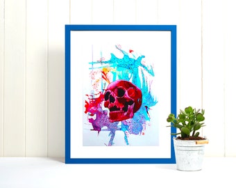 Red Skull A3 Fine Art Giclée Bamboo Print