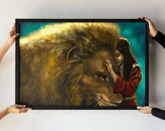 Aslan and Lucy A3 Fine Art Bamboo Giclée Print