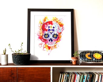 Sugar Skull A3 Fine Art Bambou Giclée Print