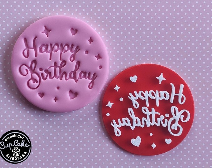 Happy Birthday Embosser Stamp 3 Etsy