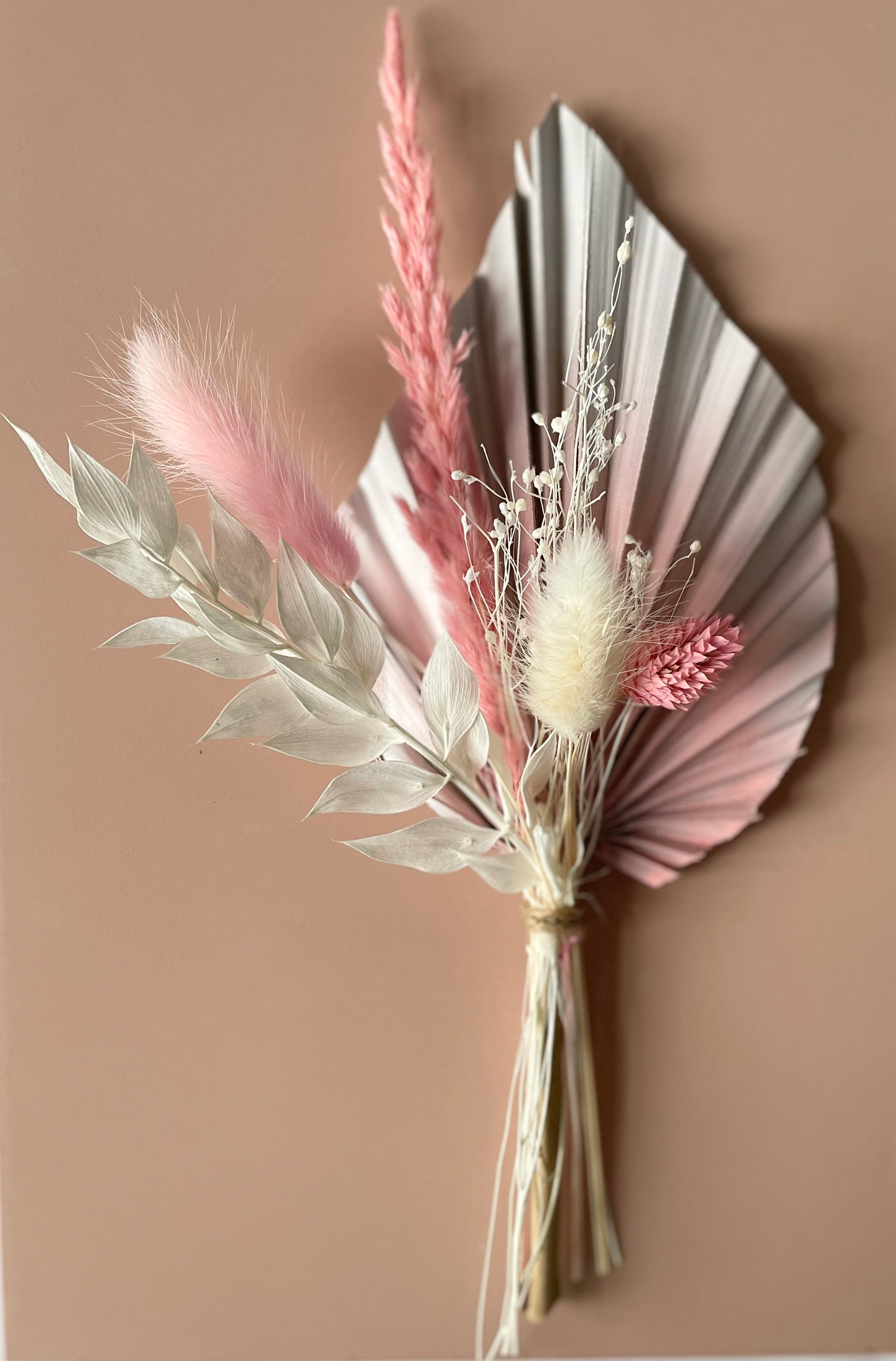 Pink Dried Flowers Posy Arrangement.cake Topper Bakers Bouquet Etsy UK