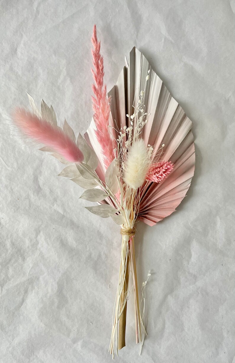 Pink Dried Flowers Posy Arrangement.cake Topper Bakers Bouquet Etsy UK