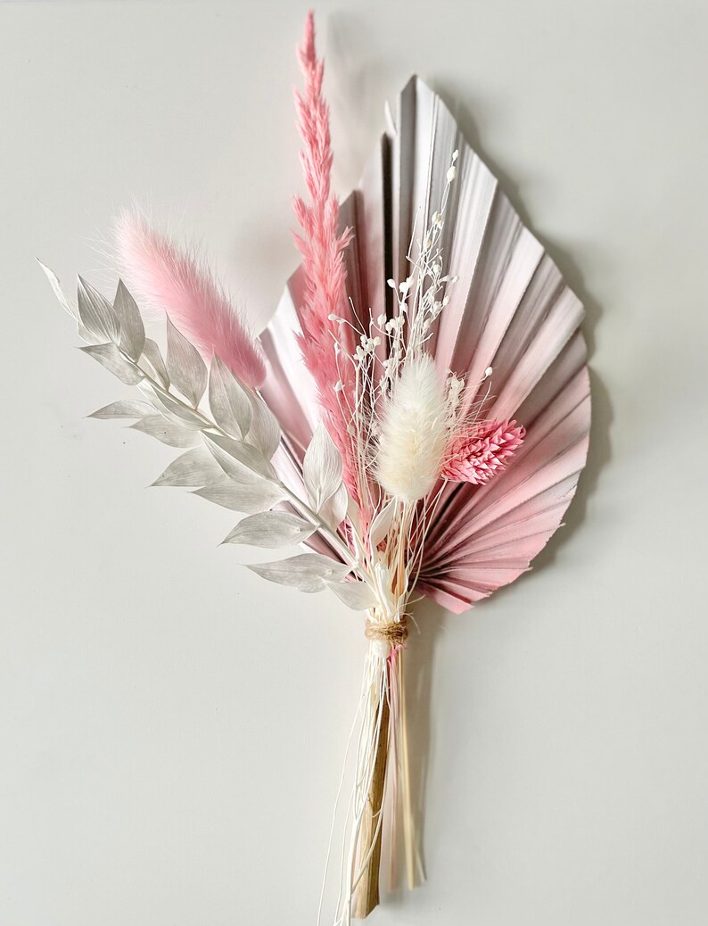 Pink Dried Flowers Posy Arrangement.cake Topper Bakers Bouquet Etsy UK