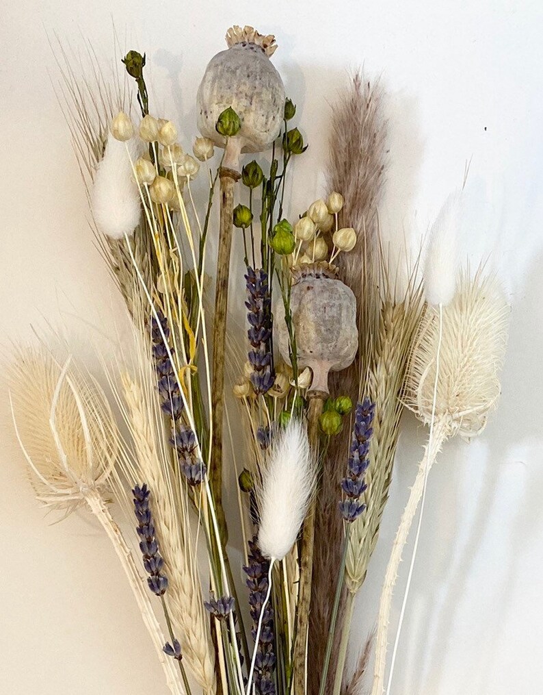Tall dried flower bouquet Natural tones arrangement. Lavender Etsy