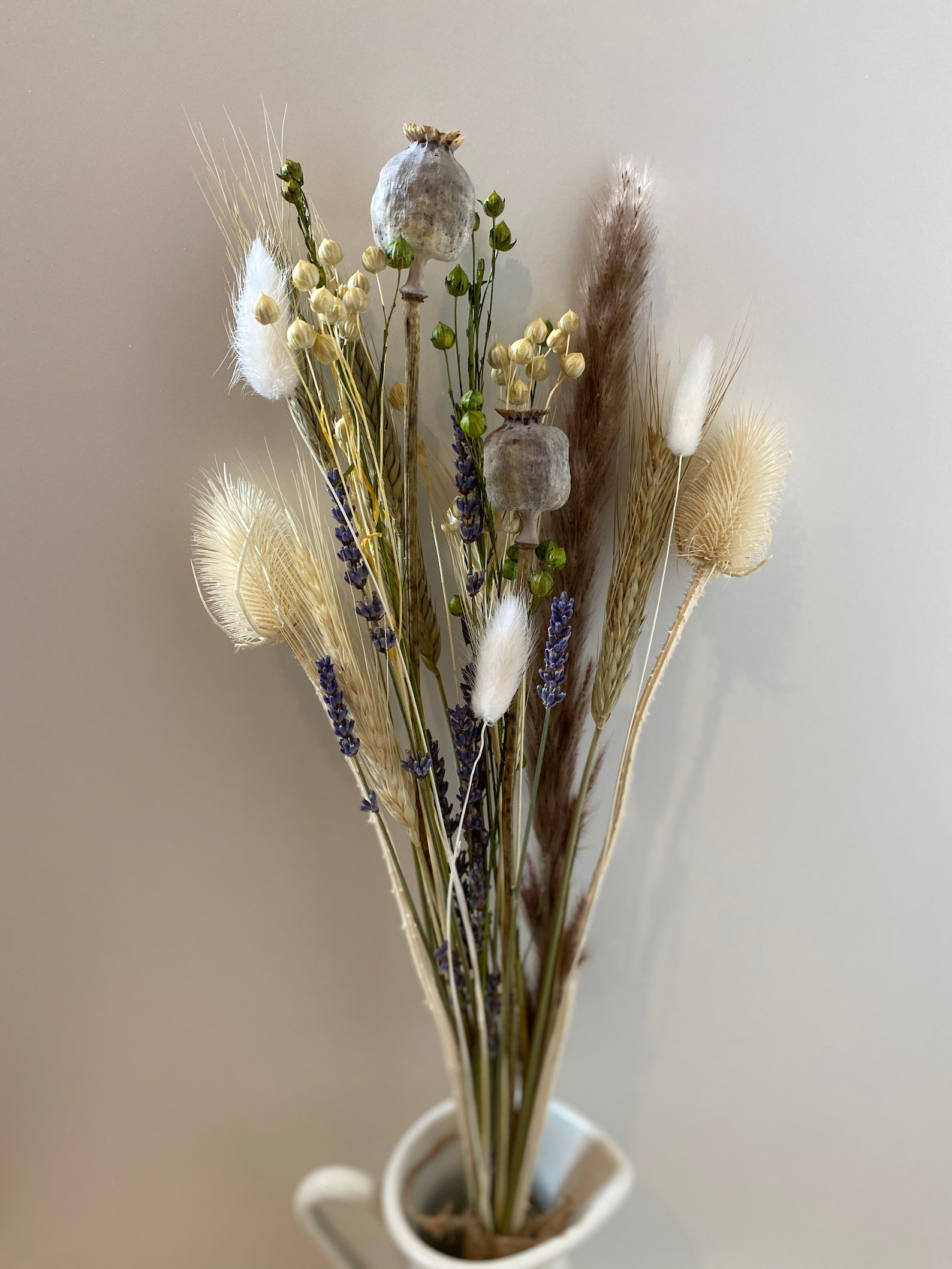 Tall dried flower bouquet Natural tones arrangement. Lavender Etsy