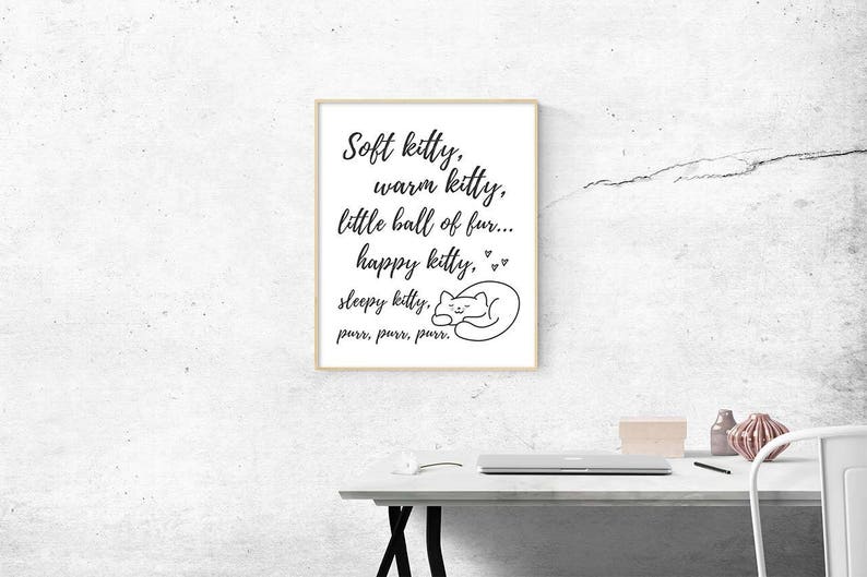 The Big Bang Theory Printable Wall Art Soft Kitty Song Print | Etsy