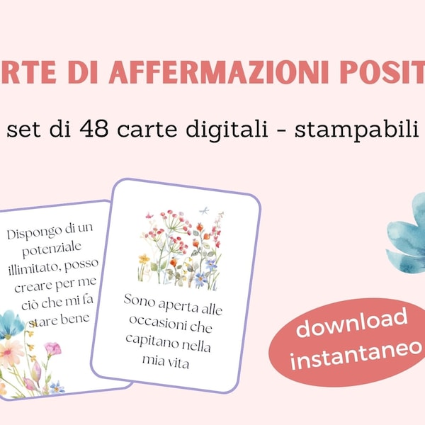 Carte di affermazioni positive motivazionali stampabili