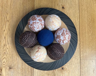 Set di 7 palline di stoffa per decorazioni pasquali, sfere decorative ricoperte di tessuto, centrotavola per tavolo da pranzo, riempitivo per ciotole, stile fattoria