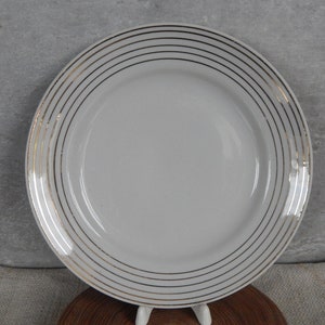 Riga Porcelain Factory Vintage Plate Vintage Golden Border Salad Plate   Design 1970 s RPR