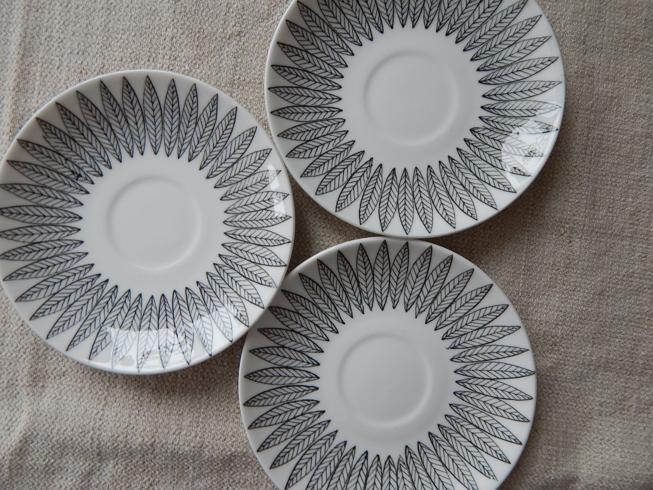 Set of 3 Scandinavian Vintage Gustavsberg Sweden Benporslin SALIX