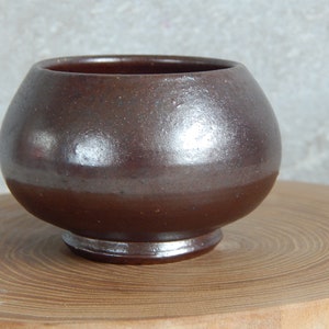 Scandinavian Vintage Small Bowl Vintage Brown Small Vase Stoneware 1960 s Signed Wallakra