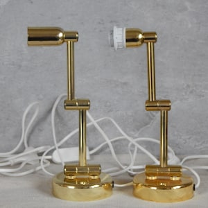 Set of 2 Scandinavian Vintage Brass Wall Lamp Bases, Mid Century Modern 60s/70s Scandinavian Design