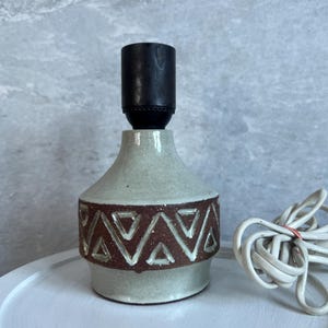 Scandinavian Vintage Dark Terracotta/ Gray Ceramic Lamp Base 1970 s