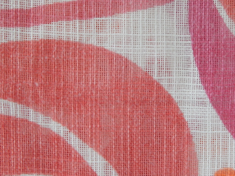 Scandinavian Vintage Pink/ Orange Flower Fabric Decorative Etsy