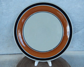 Plato vintage escandinavo Höganäs Keramik Gres RANDA BANDA Side Plate o Cake Plate Pottery de Stengods Suecia.