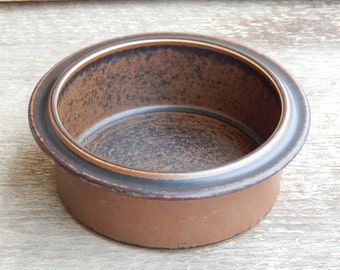 Arabia of Finland Ruska Big Bowl Stoneware Designed by Ulla Proscope Brown Stoneware Plate 1970s