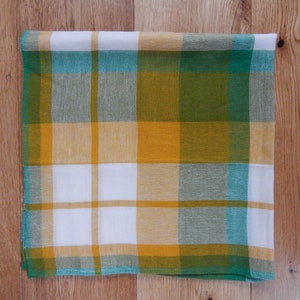 Scandinavian Vintage Viskadalens Tablecloth 70s Swedish Table Cloth Green Yellow  Colors Scandinavian Home Decor Made in Sweden