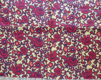 Tela de franela de algodón vintage para decoración del hogar. Algodón estampado suave de estilo retro. Fabricada en la URSS. Textil, década de 1980.