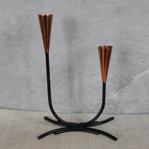Candlestick Holder Scandinavian Vintage Copper/ Black metal Candle Holder Table Set Scandinavian Design