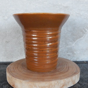 Vintage Brown Ceramic Vase   Design 1960 s Rustic Home