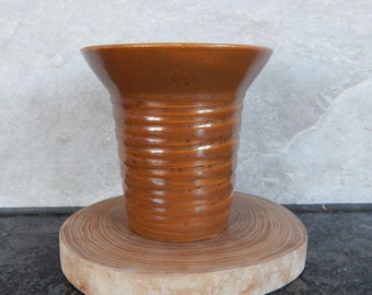 Vintage Brown Ceramic Vase   Design 1960 s Rustic Home