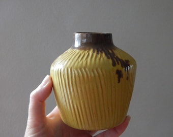 Estonian Vintage Yellow Ceramic Vase Design 1960 s Rustic Home
