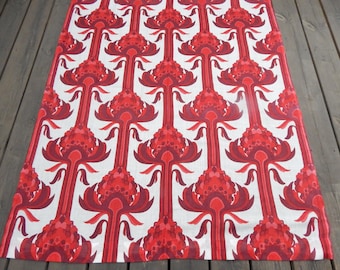 Juego de 2 cortinas decorativas para el hogar, de tela Artishok, estilo escandinavo vintage, rojas y rosas, estampadas, de estilo retro (127 x 153 cm).