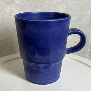 1 Scandinavian Vintage Höganäs Keramik Stoneware Cobalt Blue Semi Matte Mug Pottery by Stengods Sweden Scandinavian Design