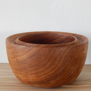 Vintage Teak Bowl Salad Bowl Handcarved in Thailand