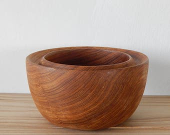 Vintage Teak Bowl Salad Bowl Handcarved in Thailand