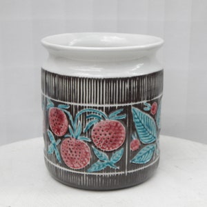 Vintage Upsala Ekeby Sweden Big Ceramic Jar Strawberry decor Mari Simmulson