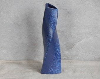 Scandinavian Vintage Blue Ceramic Vase Vintage Handmade Vase
