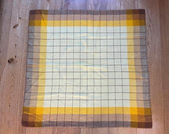 Vintage Swedish Linen Tablecloth, Checkered Scandinavian