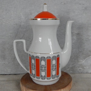RPR  Vintage Coffee Pot Aija-2 Series Riga Porcelain Factory USSR  Design 1970