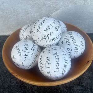 Set of 3 Black and White Rag Ball Bowl Filler Home Office Decor Table Decor Modern Farmhouse