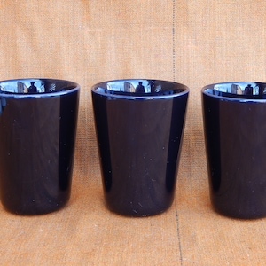 スカンジナビア ヴィンテージ ヘガネス ケラミック ストーンウェア ブラック グロッシー カップ 陶器 ステンゴッズ スウェーデン スカンジナビアン デザイン 3 個セット