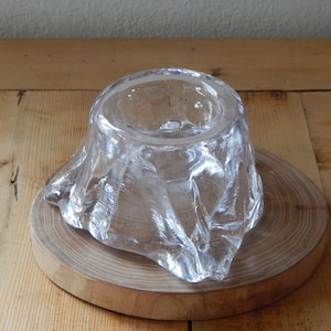 Vintage Glass Candle Holder Scandinavian  Retro Mid- century Classic Home Decor
