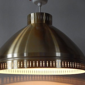 Scandinavian Vintage Perfored Ceiling Light Vintage Copper Metal/ Lamp 1960 s