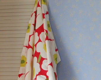 Scandinavian Vintage Pelmet with Pocket Rod Made in Finland by MARIMEKKO Oy Suomi Finland Maija Isola Red "UNIKKO" Curtain Fabric Textile