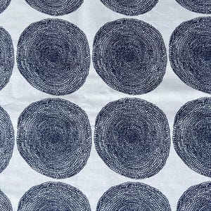 MARIMEKKO &quot;Punapippuri&quot; Pattern Blue/ White Light Cotton Fabric 150cm x 310cm (59&quot; x 122&quot;) Annika Rimala 1963/2004 Suomi- Finland