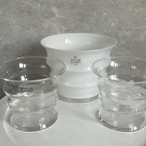 Holmegaard White Vase or Clear Drinking Glasses Anja Kjaer - Holmegaard - Karen Blixen Holmegaard