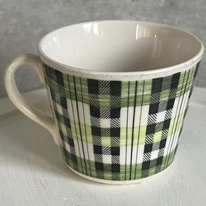 1 Vintage Gefle Grön Skotte Tasse Schwedische Kaffeetasse Helmer Ringström Sällsynt Skandinavisches Design