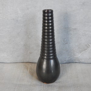 Vintage Black/Brown Ceramic Vase  Estonian Design 1960 s