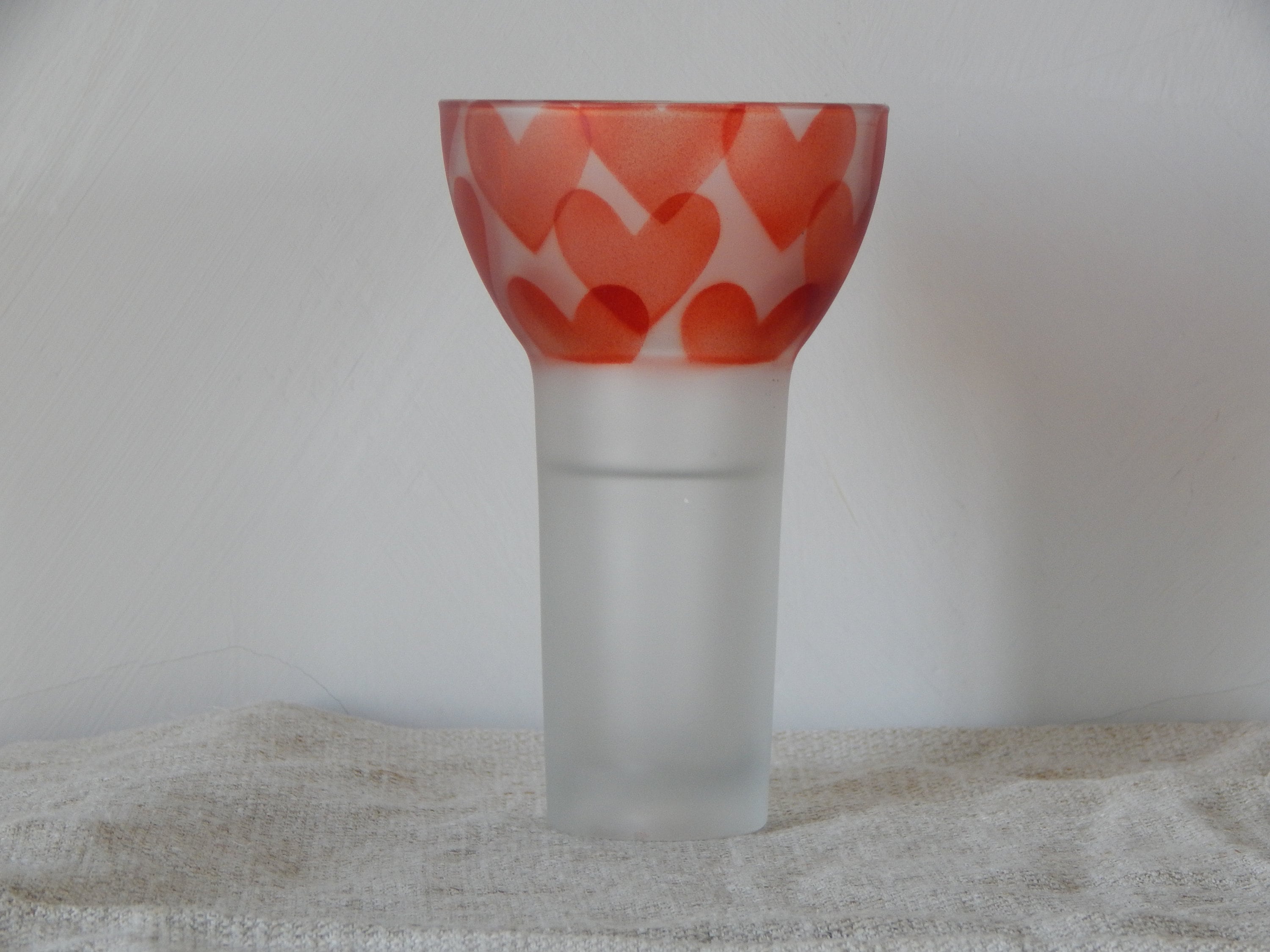 Sea Glasbruk Sweden Vase Vintage Hand Painted Heart Art Glass Vase
