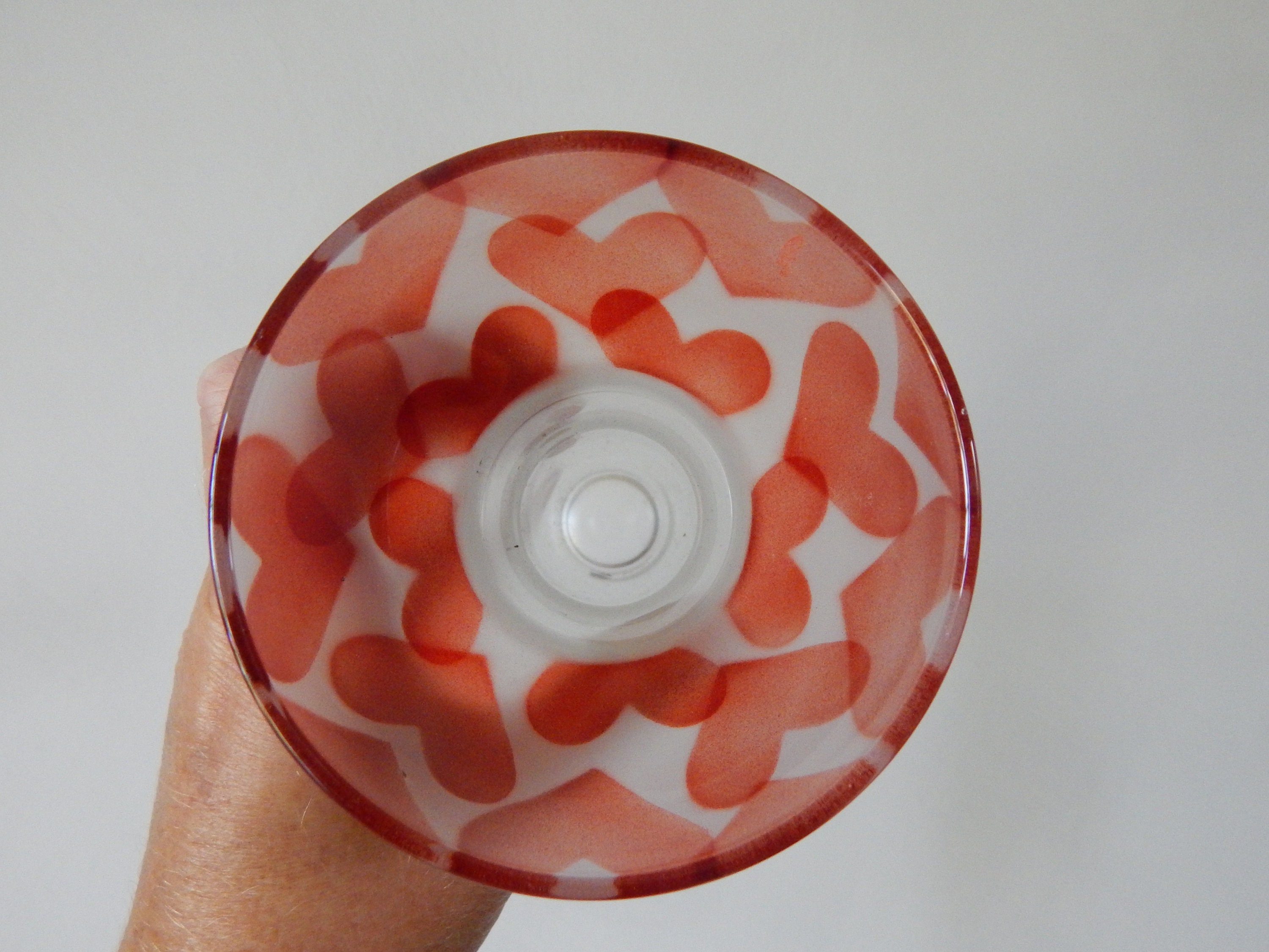 Sea Glasbruk Sweden Vase Vintage Hand Painted Heart Art Glass Vase