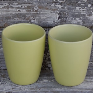 Set of 2 Scandinavian Vintage Höganäs Keramik Stoneware Pale Yellow Cup Pottery by Stengods Sweden Scandinavian Design